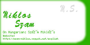 miklos szam business card